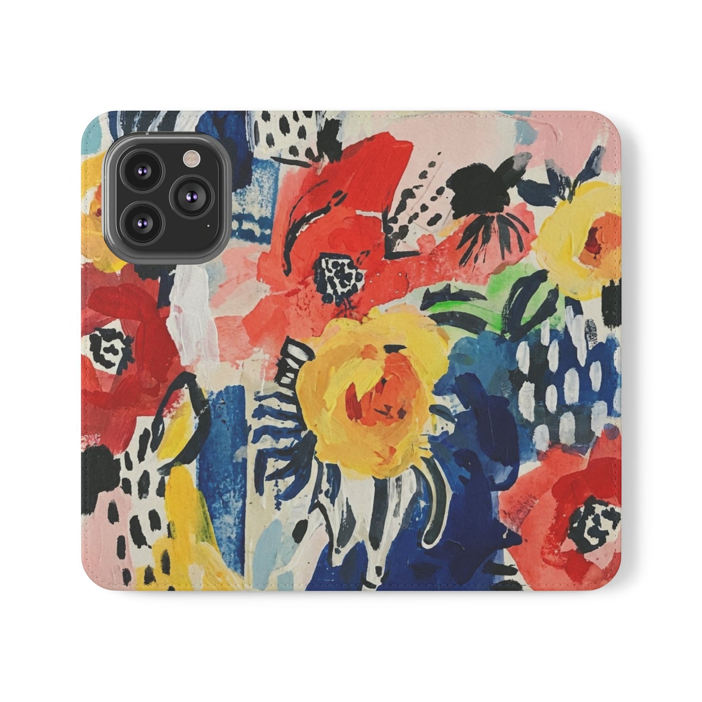 Abstract Flora Vegan Leather Flip Case