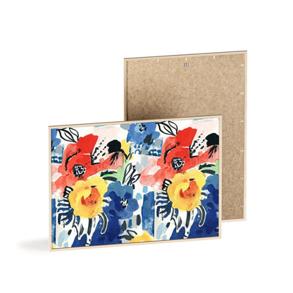 Abstract Flora Wood Framed Posters