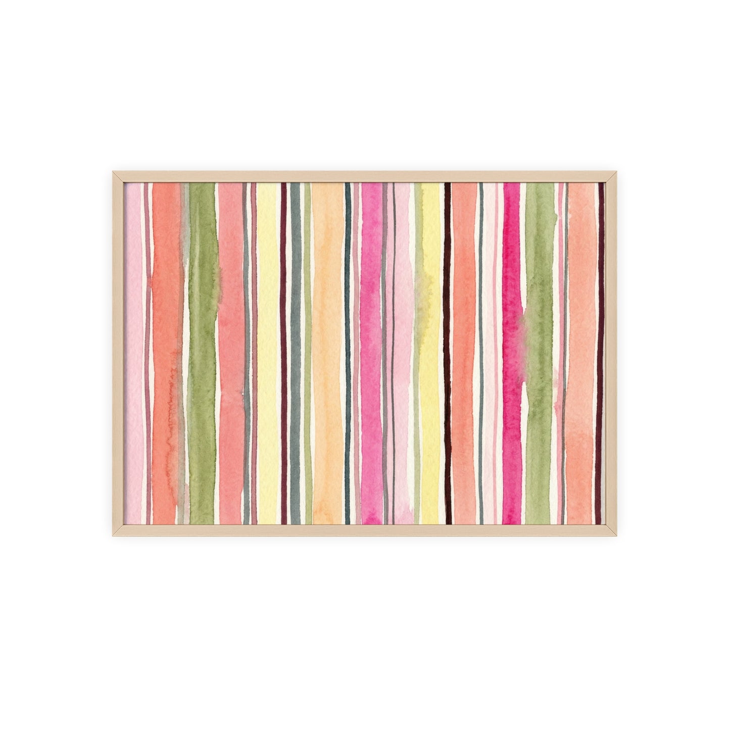 Summer Stripe Wood Framed Posters