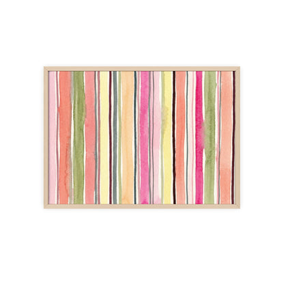 Summer Stripe Wood Framed Posters