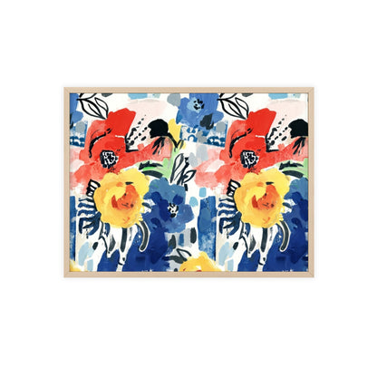 Abstract Flora Wood Framed Posters
