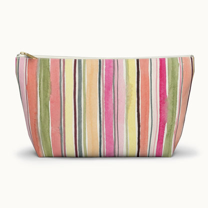 Summer Stripe Accessory Pouch with T-bottom