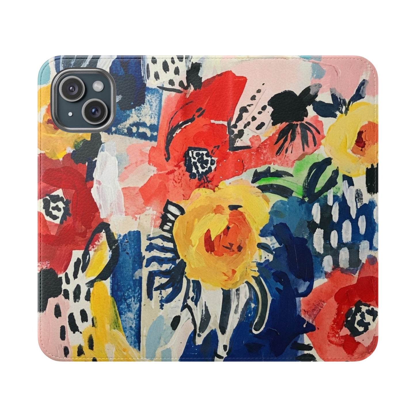 Abstract Flora Vegan Leather Flip Case