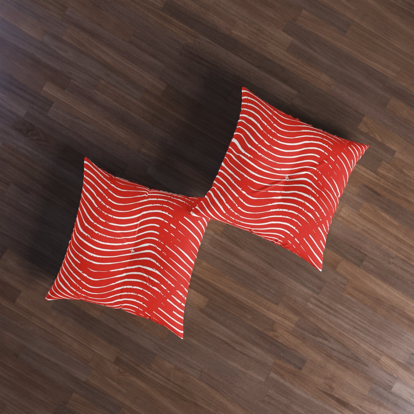 Scarlet Tide Square Tufted Floor Pillow