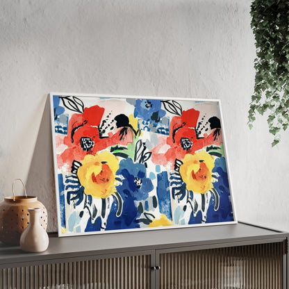 Abstract Flora Wood Framed Posters
