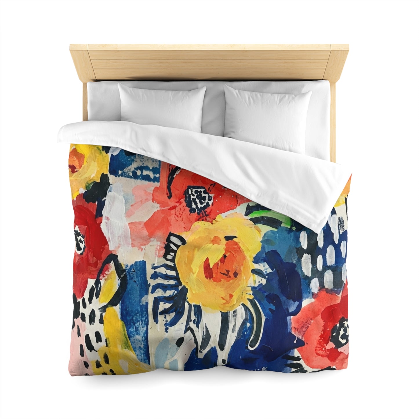 Abstract Flora Microfiber Duvet Cover