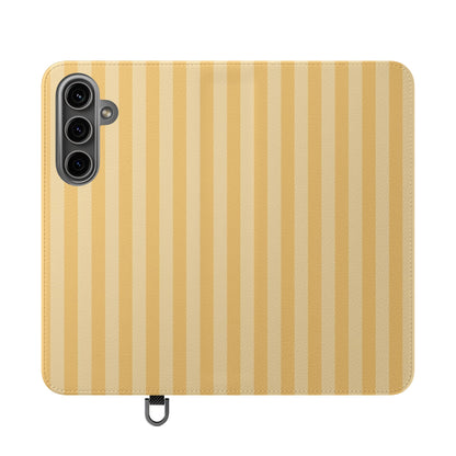 Buttercup Stripe Vegan Leather Flip Case