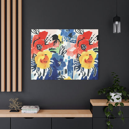 Abstract Flora Stretched Canvas Wall Art