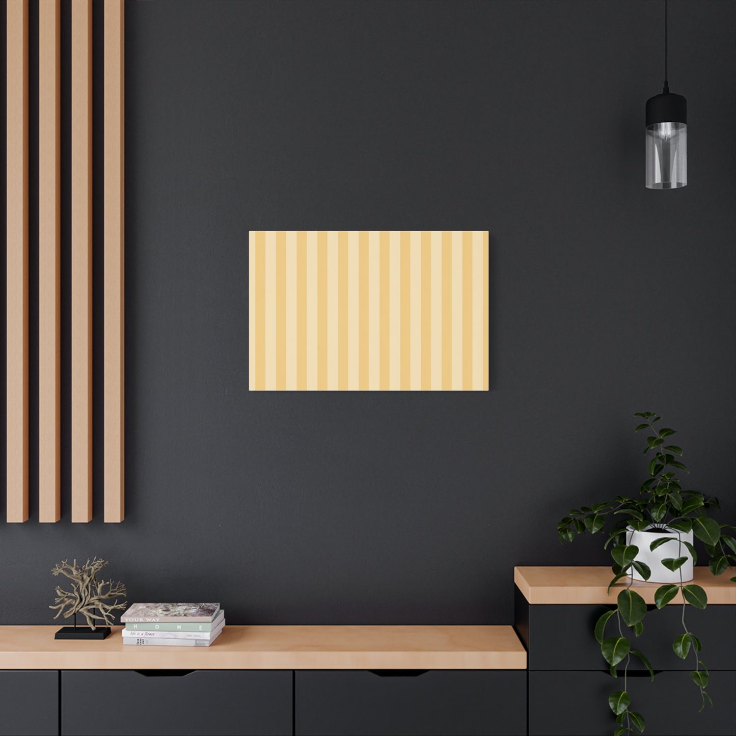 Buttercup Stripe Stretched Canvas Wall Art