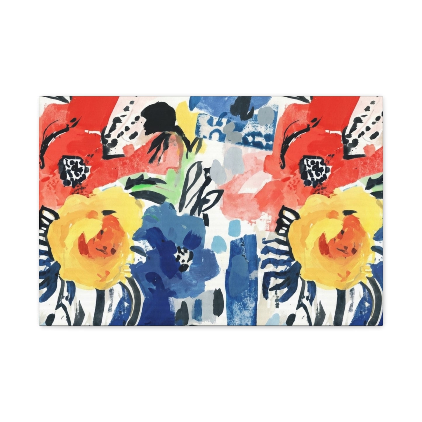 Abstract Flora Stretched Canvas Wall Art