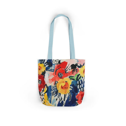 Abstract Flora Tote Bag with 5-Color Straps