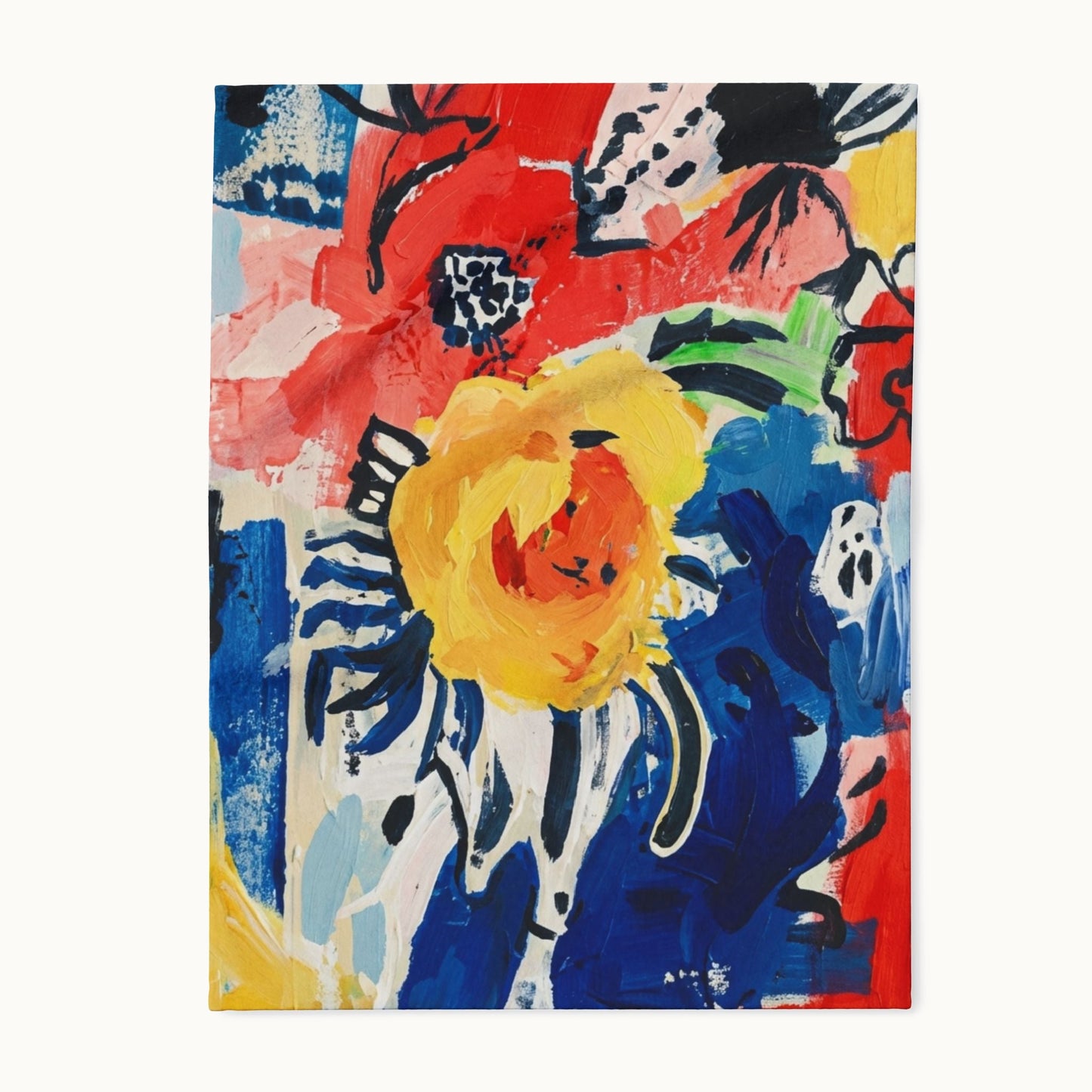 Abstract Flora Arctic Fleece Blanket
