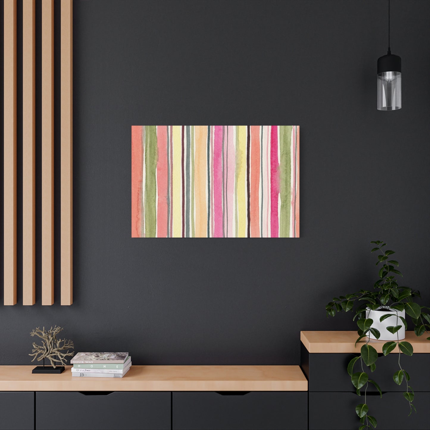 Summer Stripe Stretched Canvas Wall Art