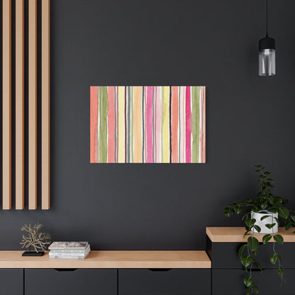 Summer Stripe Stretched Canvas Wall Art