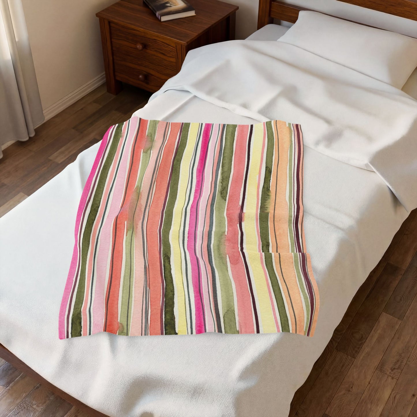 Summer Stripe Velveteen Plush Blanket