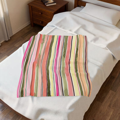 Summer Stripe Velveteen Plush Blanket