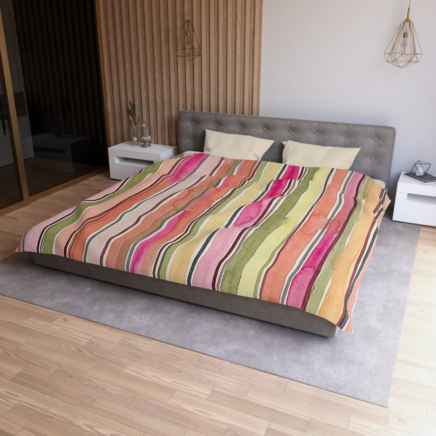 Summer Stripe Microfiber Duvet Cover