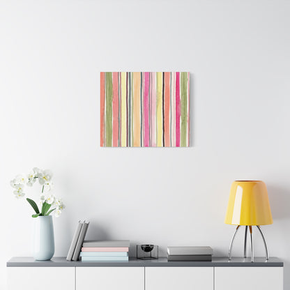 Summer Stripe Stretched Canvas Wall Art