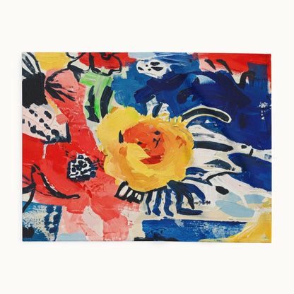 Abstract Flora Arctic Fleece Blanket