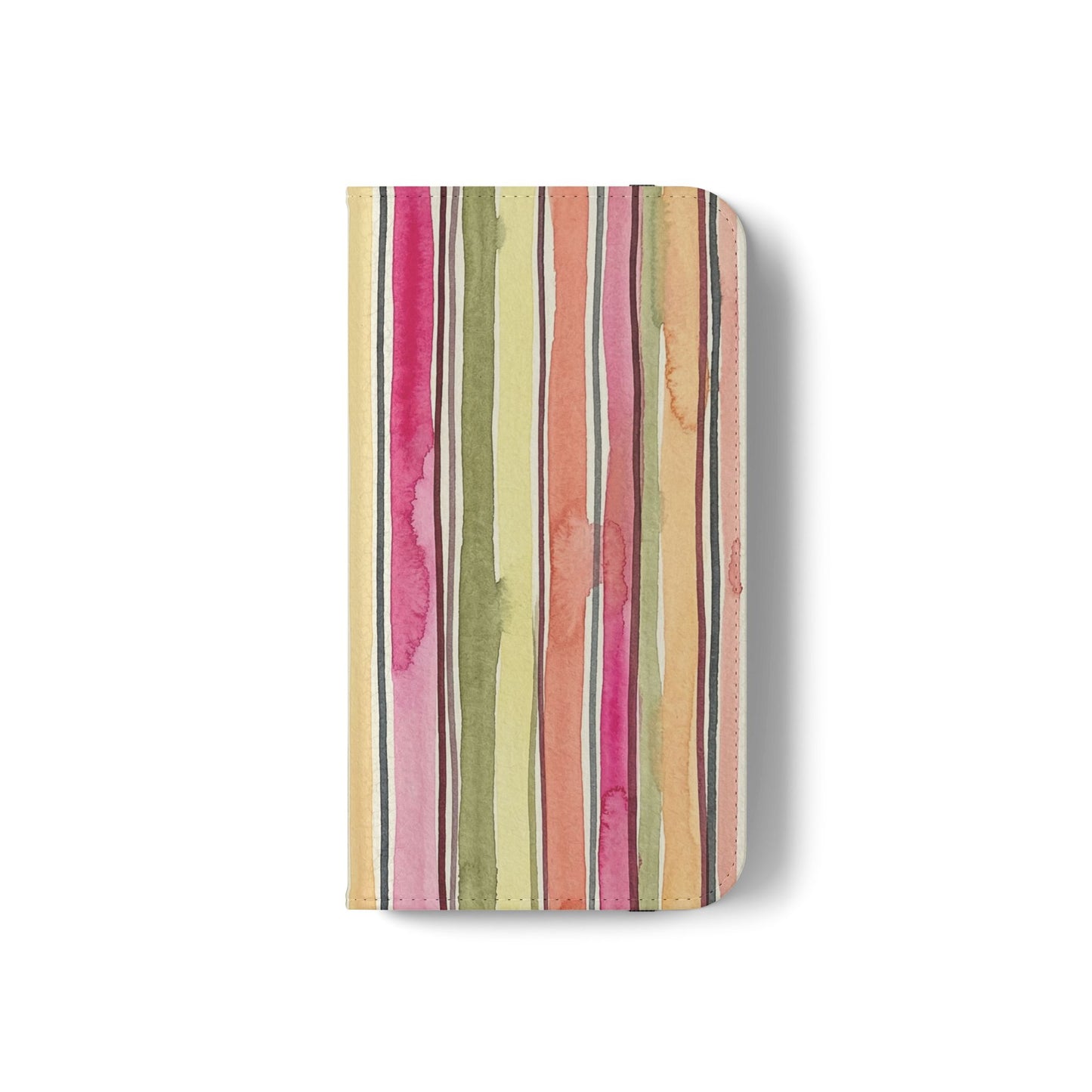 Summer Stripe Vegan Leather Flip Case