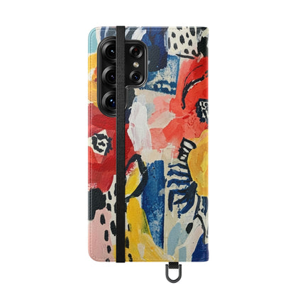Abstract Flora Vegan Leather Flip Case