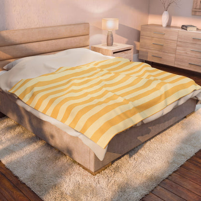 Buttercup Stripe Velveteen Plush Blanket
