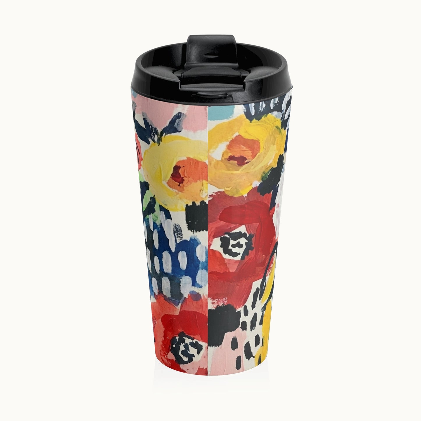 Abstract Flora Stainless Steel Travel Mug