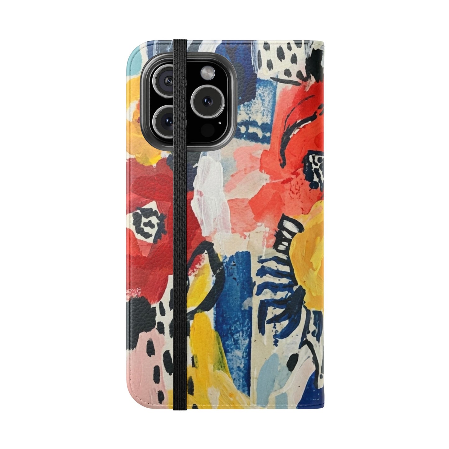 Abstract Flora Vegan Leather Flip Case