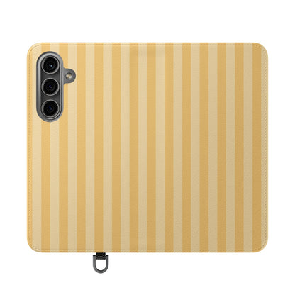 Buttercup Stripe Vegan Leather Flip Case
