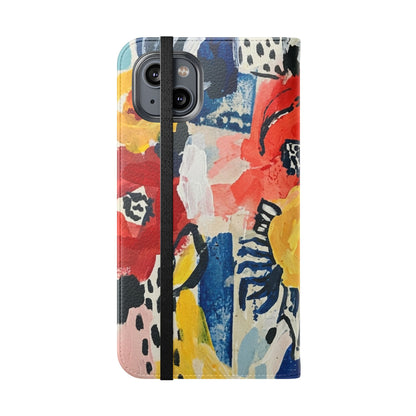 Abstract Flora Vegan Leather Flip Case