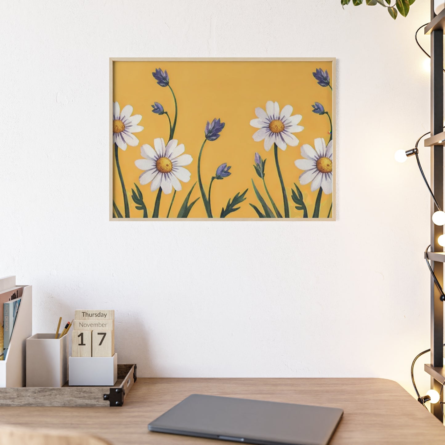 Spring Daisies Wood Framed Posters