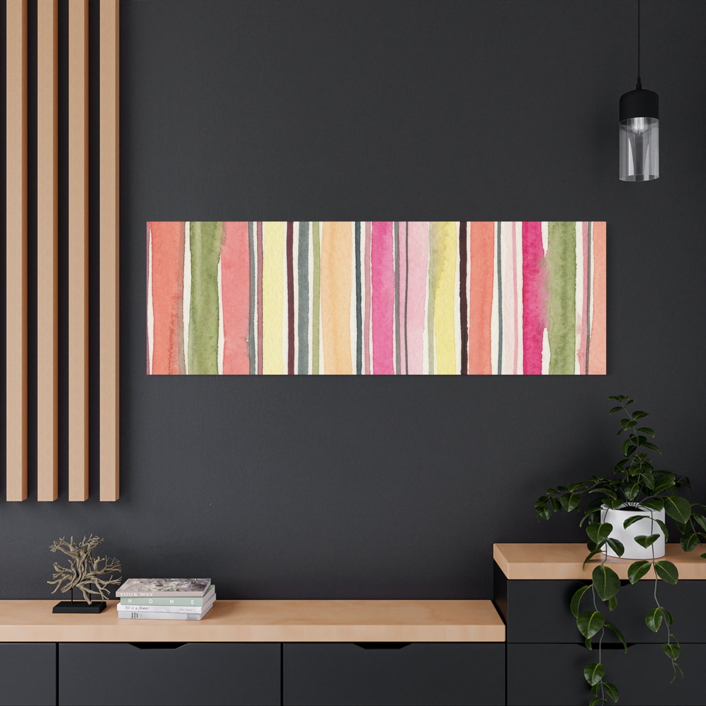 Summer Stripe Stretched Canvas Wall Art