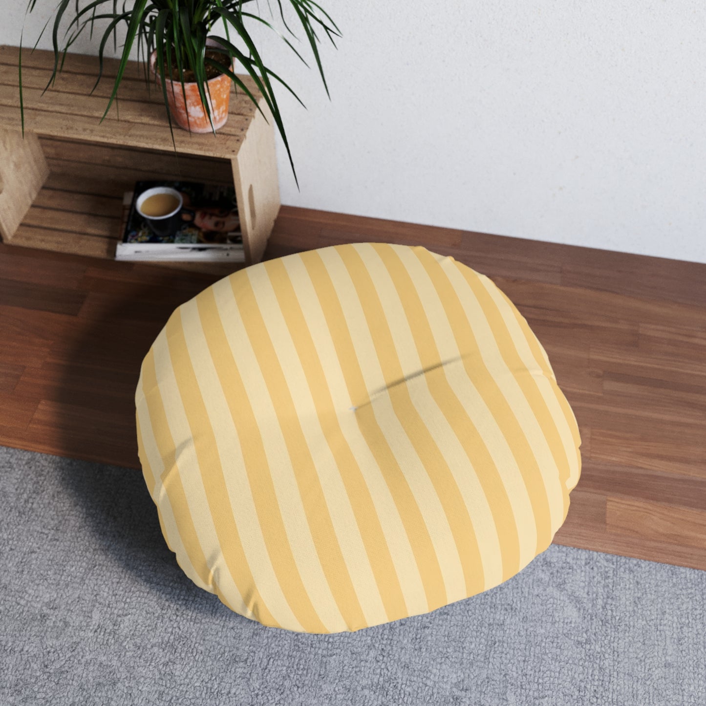 Buttercup Stripe Tufted Floor Pillow