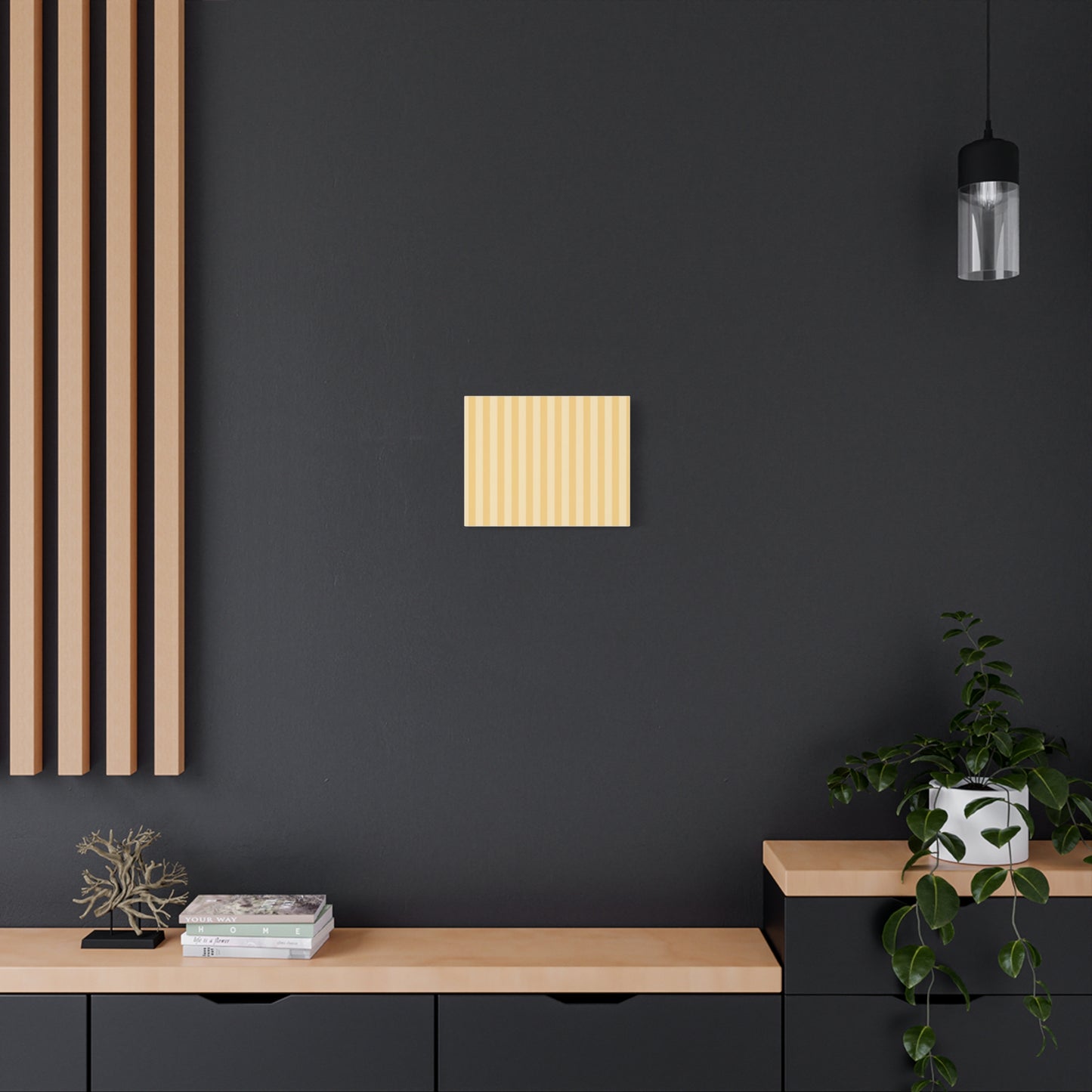 Buttercup Stripe Stretched Canvas Wall Art