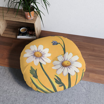 Spring Daisies Tufted Floor Pillow