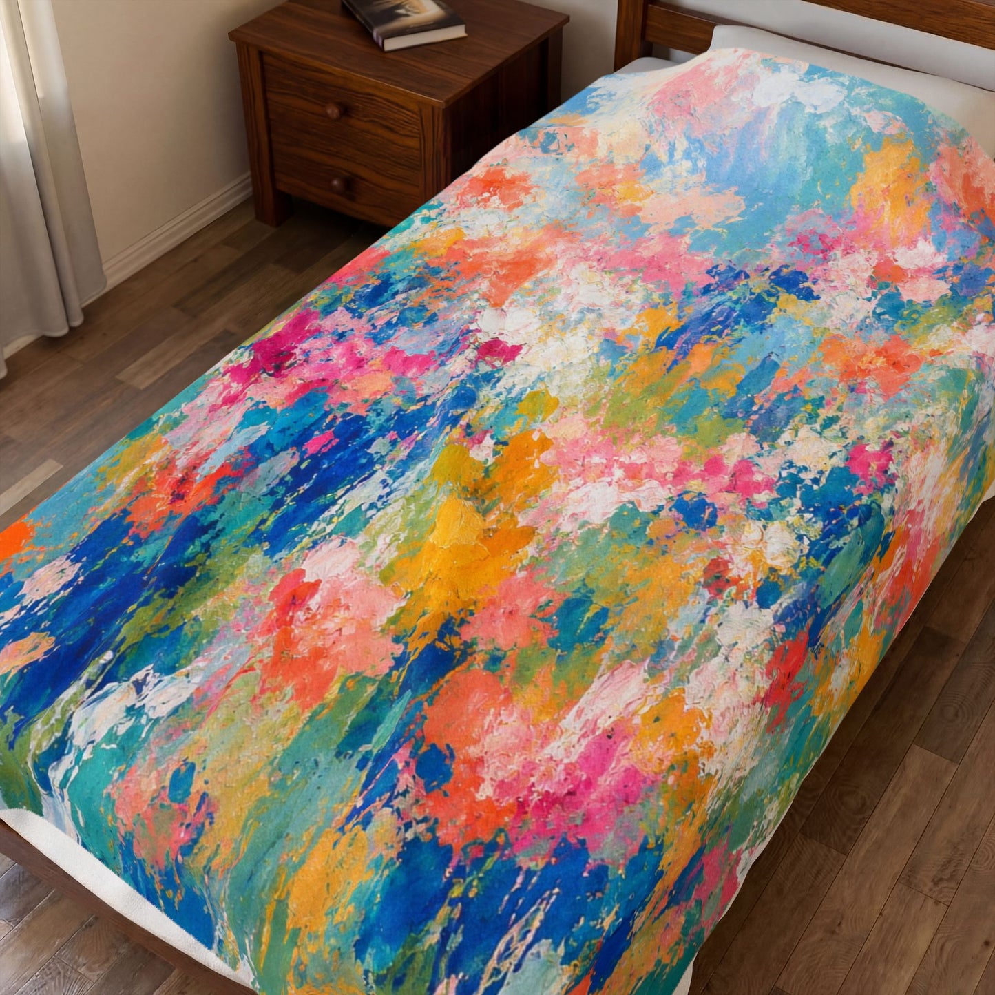 Chromatic Meadow Velveteen Plush Blanket