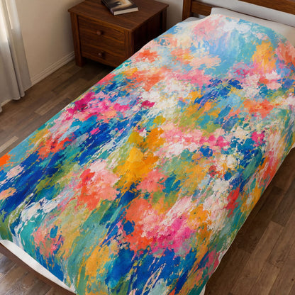 Chromatic Meadow Velveteen Plush Blanket