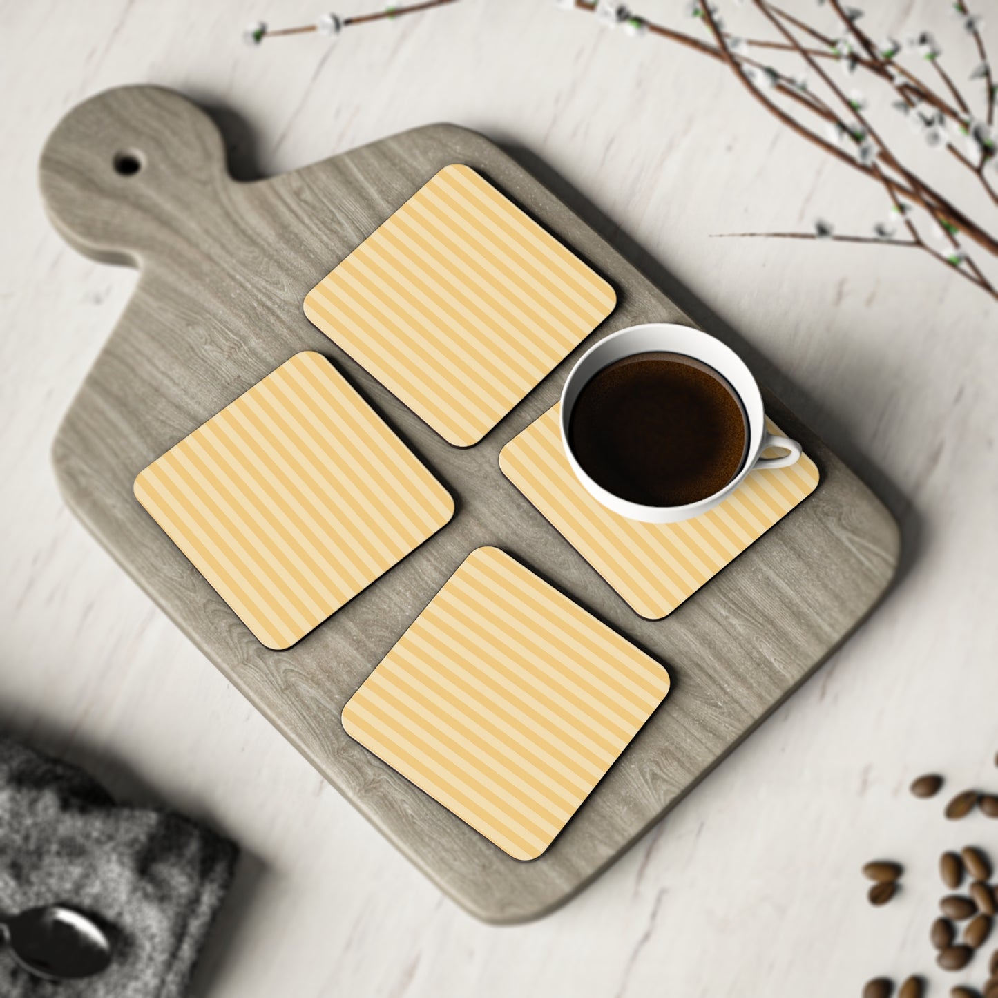Buttercup Stripe Coasters