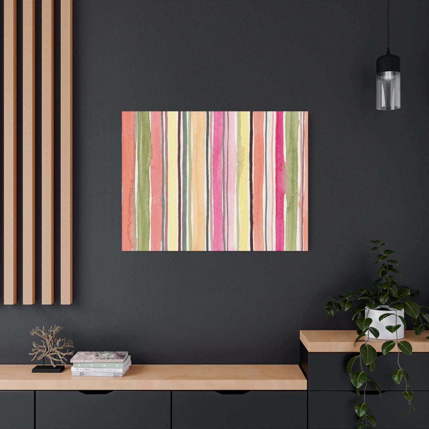 Summer Stripe Stretched Canvas Wall Art