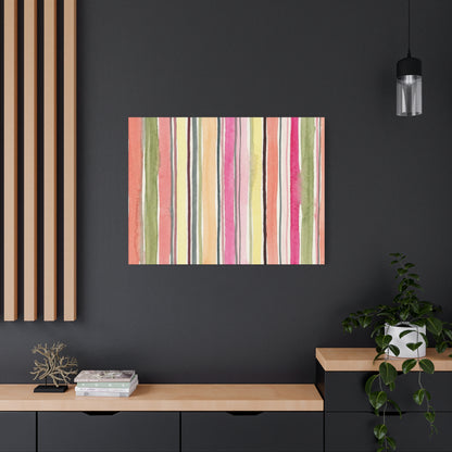 Summer Stripe Stretched Canvas Wall Art