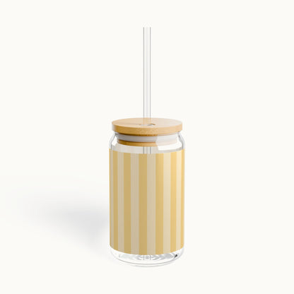 Buttercup Stripe Sipper Glass | 16oz