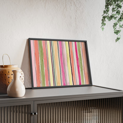 Summer Stripe Wood Framed Posters