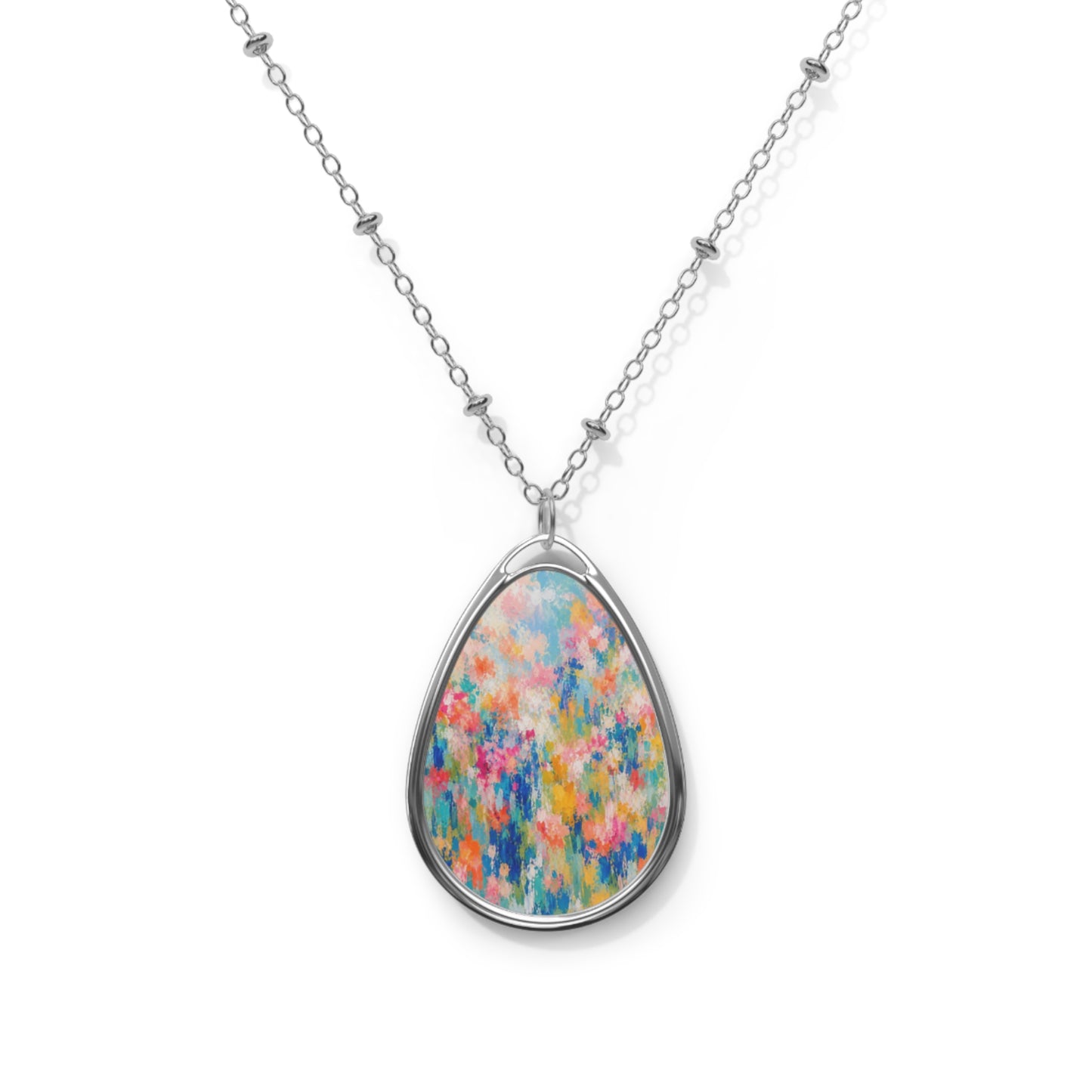 Chromatic Meadow Oval Necklace