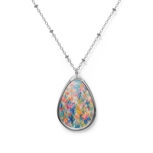 Chromatic Meadow Oval Necklace