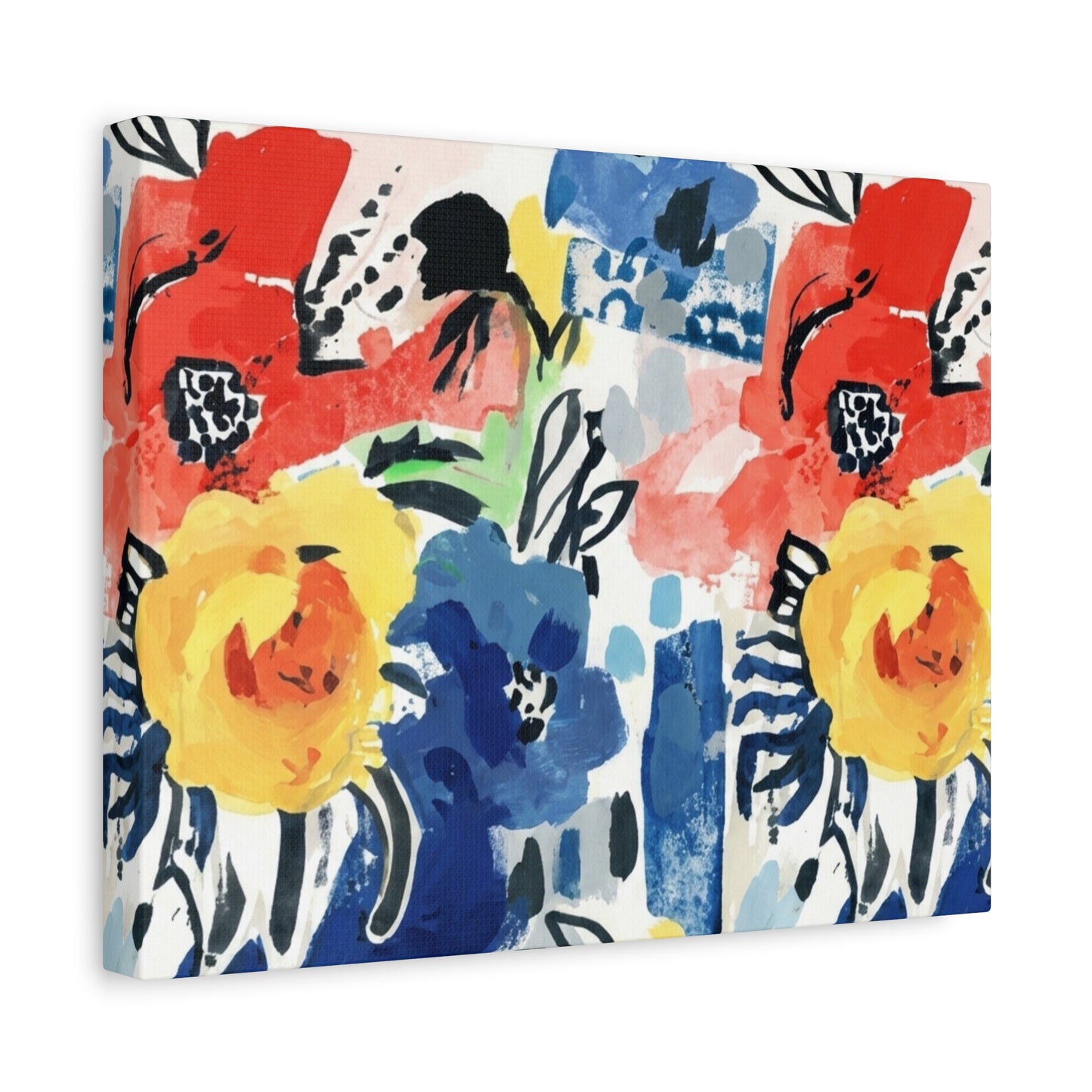 Abstract Flora Stretched Canvas Wall Art