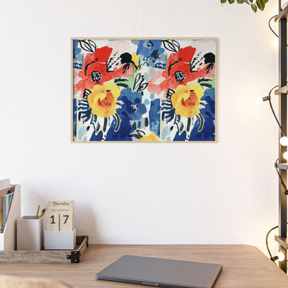 Abstract Flora Wood Framed Posters
