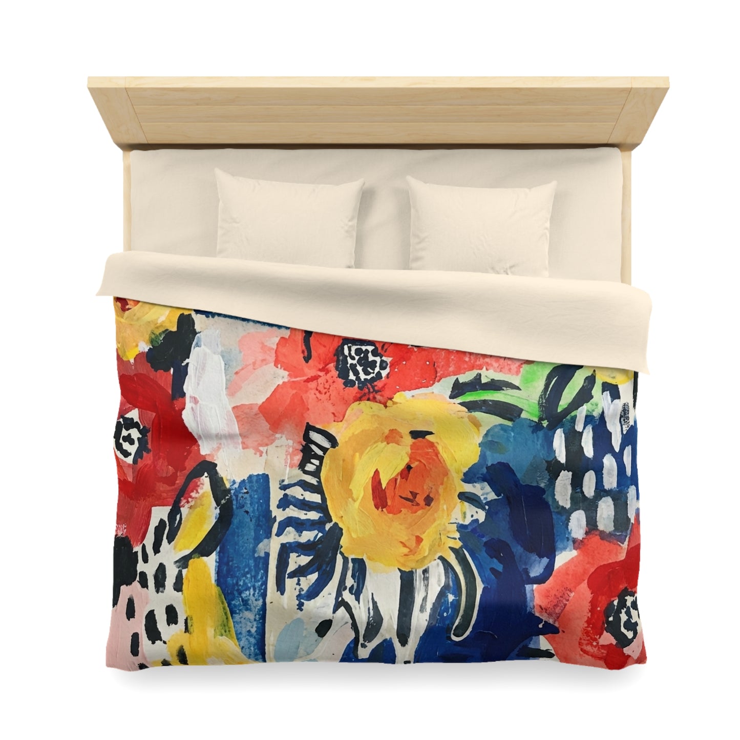Abstract Flora Microfiber Duvet Cover