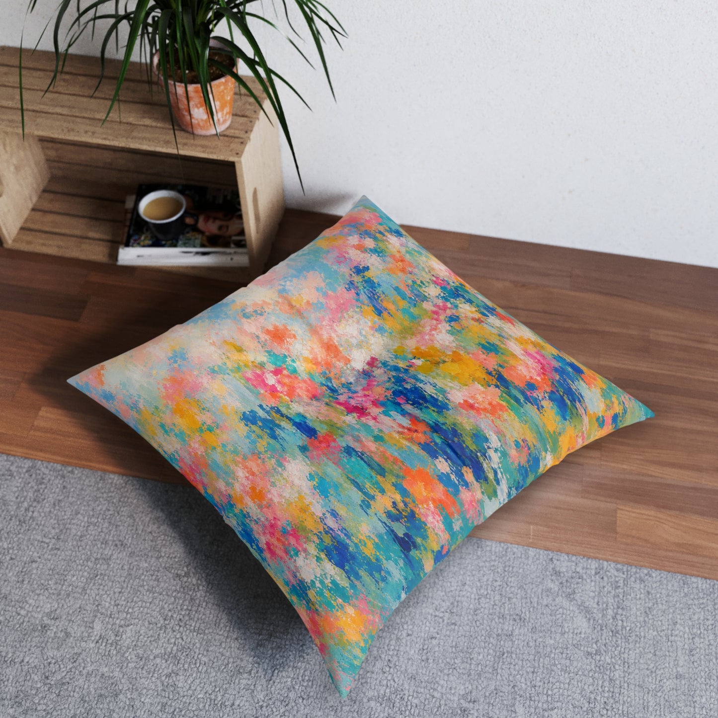Chromatic Meadow Square Tufted Floor Pillow