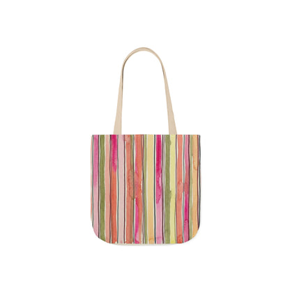 Summer Stripe Tote Bag with 5-Color Straps