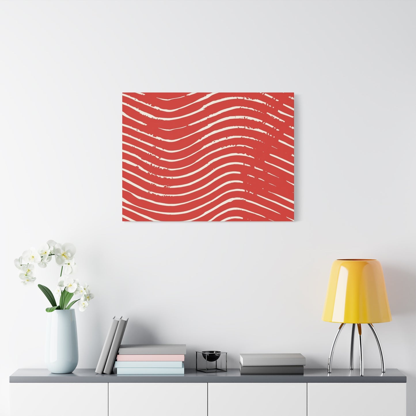 Scarlet Tide Stretched Canvas Wall Art